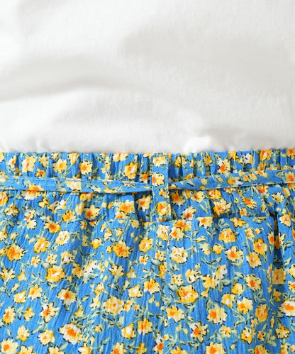 Retro Flower Print Easy Pants
