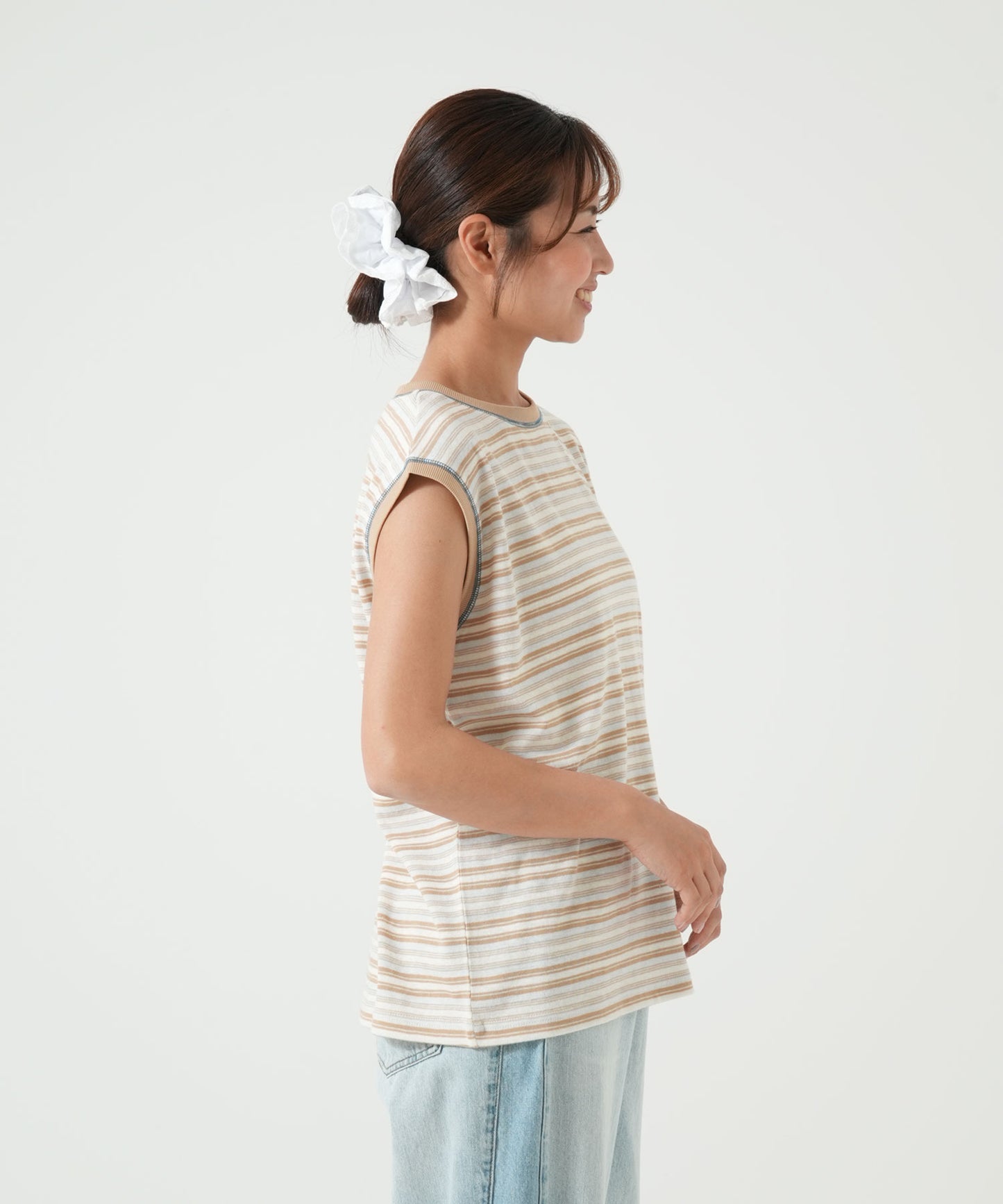 《5月28日入荷予定》マルチボーダーノースリTEE