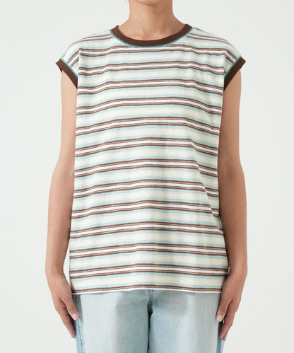 《5月28日入荷予定》マルチボーダーノースリTEE