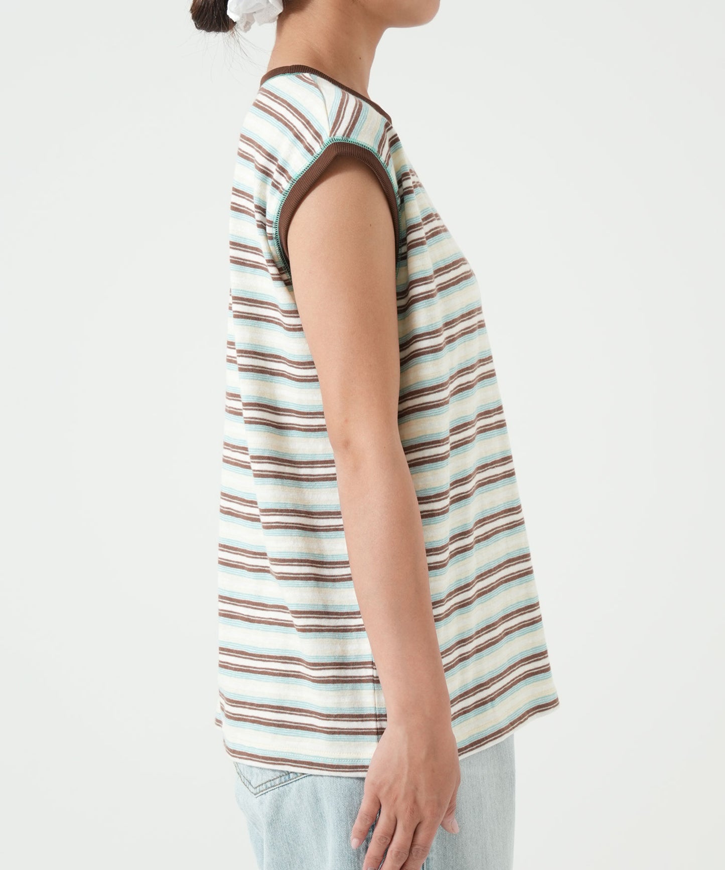《5月28日入荷予定》マルチボーダーノースリTEE