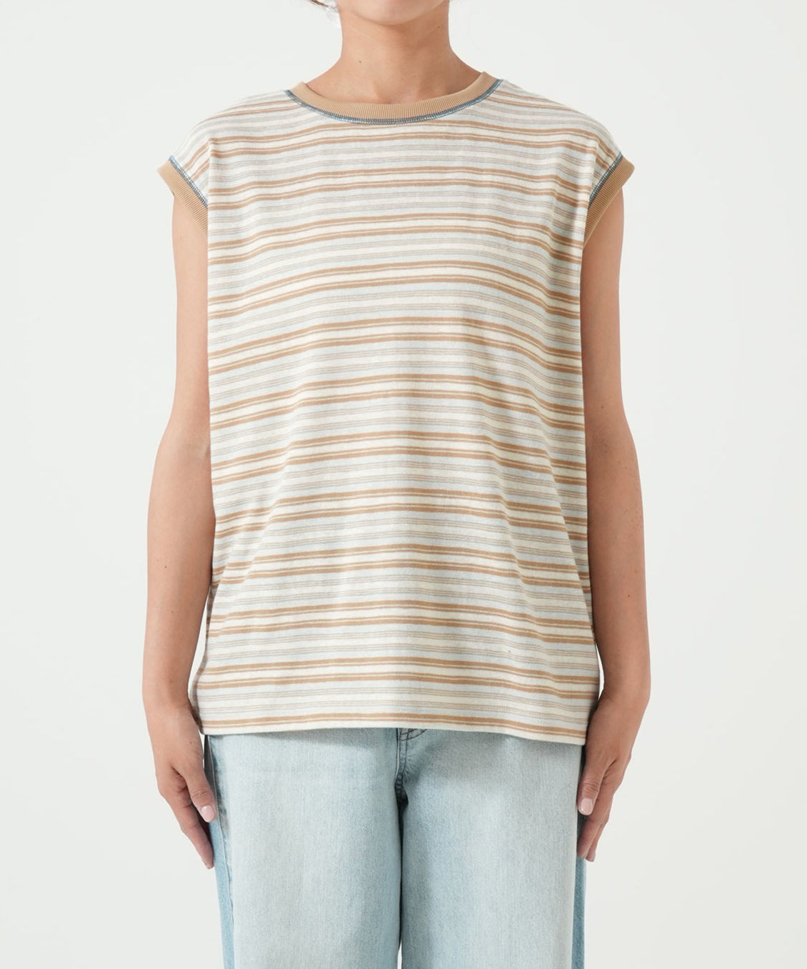 《5月28日入荷予定》マルチボーダーノースリTEE