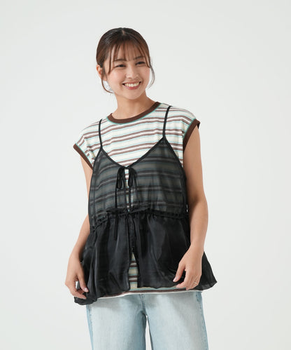 《5月28日入荷予定》マルチボーダーノースリTEE