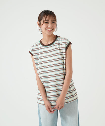 《5月28日入荷予定》マルチボーダーノースリTEE