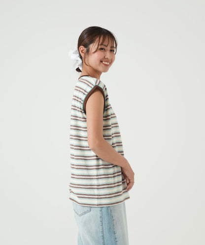 《5月28日入荷予定》マルチボーダーノースリTEE