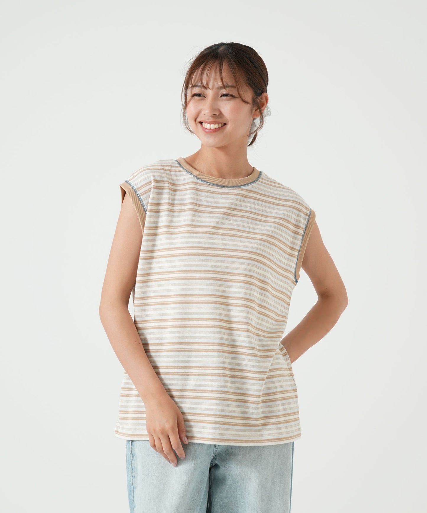 《5月28日入荷予定》マルチボーダーノースリTEE