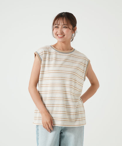 《5月28日入荷予定》マルチボーダーノースリTEE
