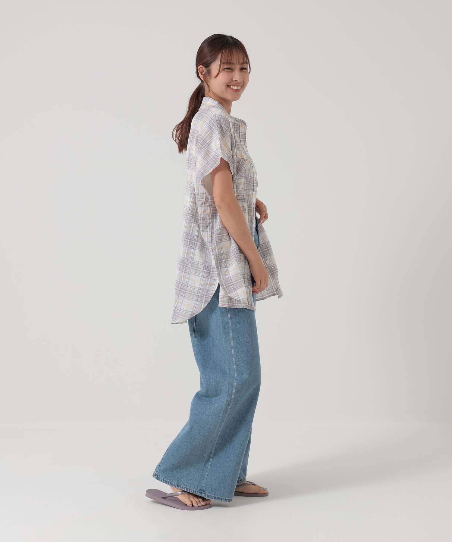 チェックグレー / 162cm / FREE