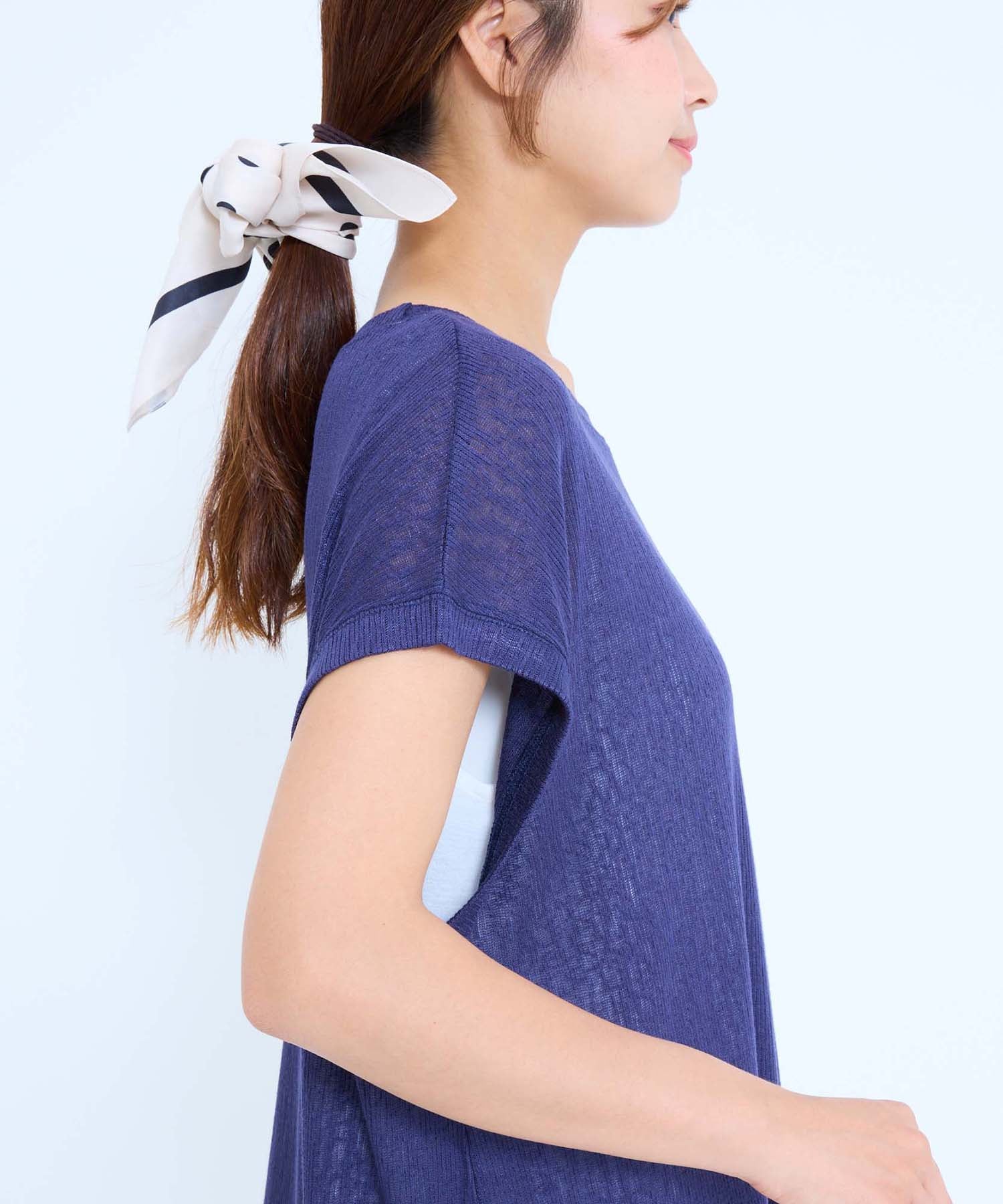 《7月8日入荷予定》レイヤード透かしニットチュニック