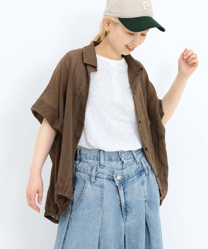 《7月8日入荷予定》前開きドルマンブラウス