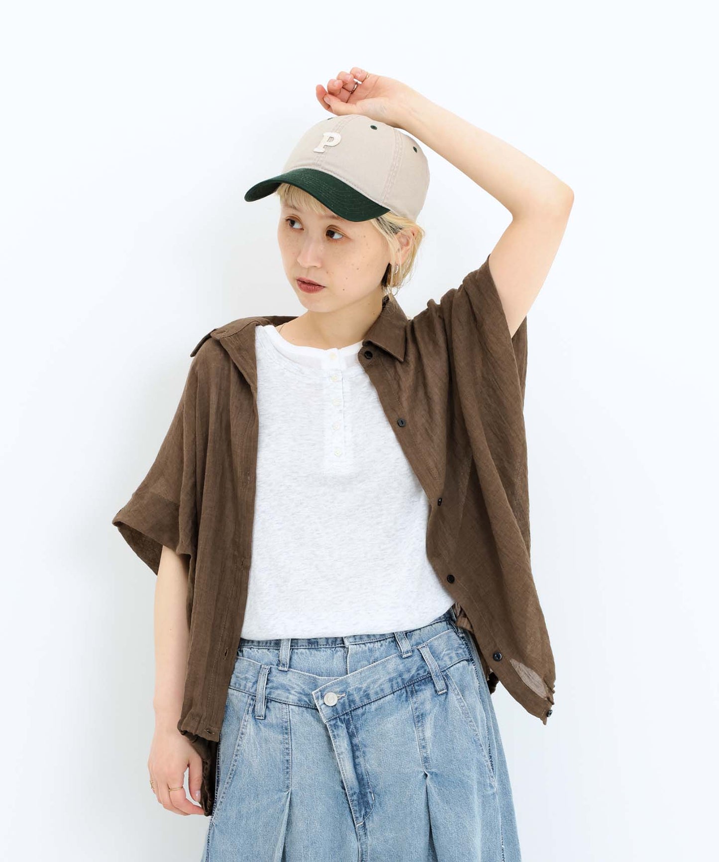 《7月8日入荷予定》前開きドルマンブラウス