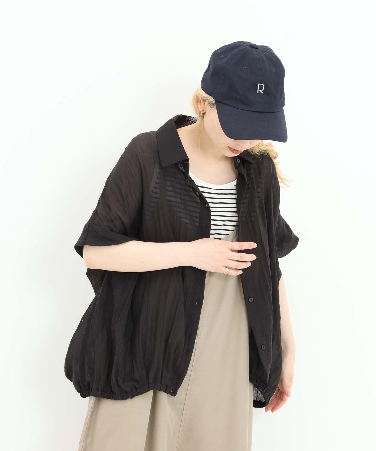 《7月8日入荷予定》前開きドルマンブラウス