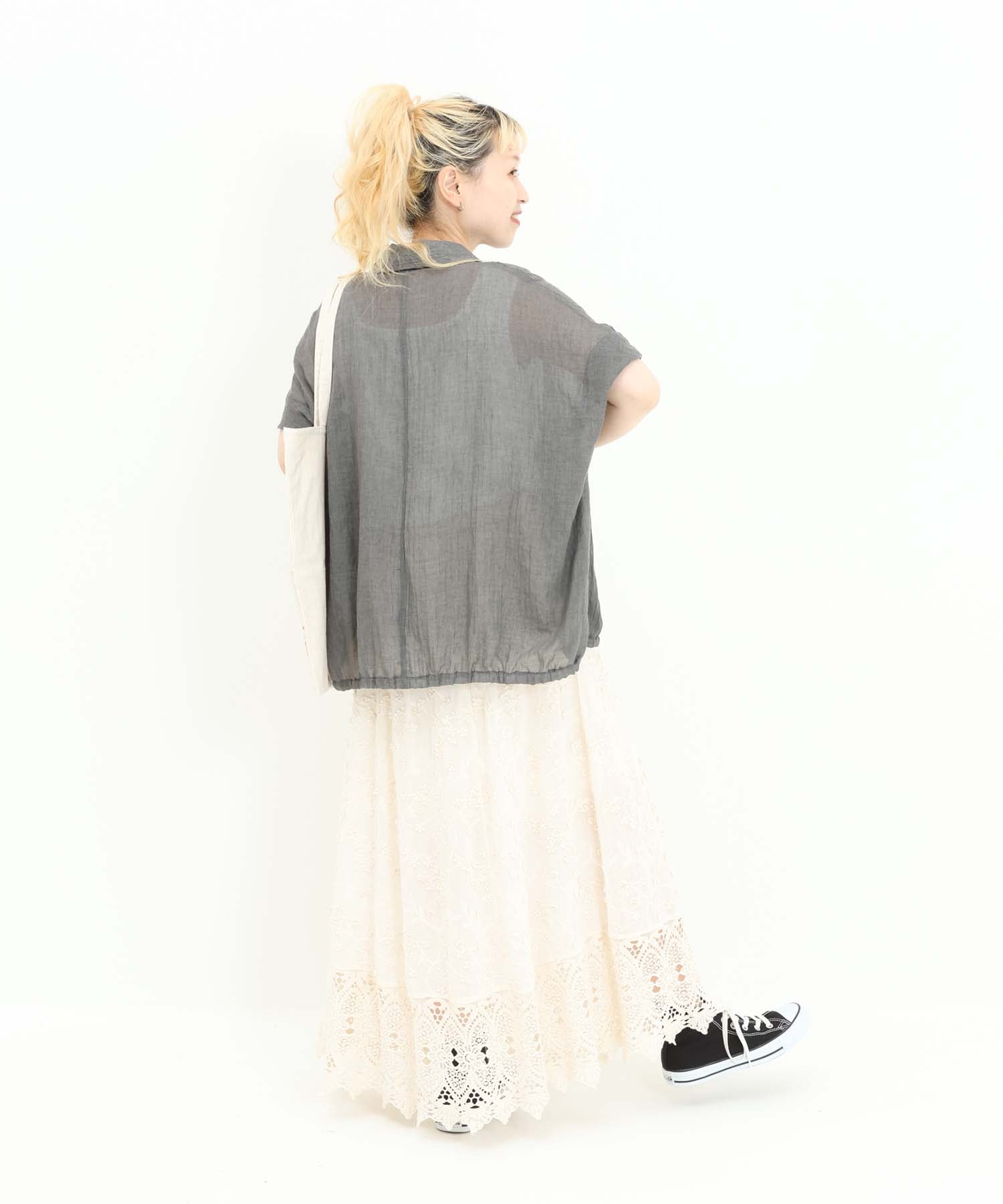 《7月8日入荷予定》前開きドルマンブラウス
