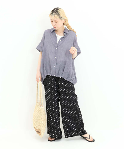 《7月8日入荷予定》前開きドルマンブラウス
