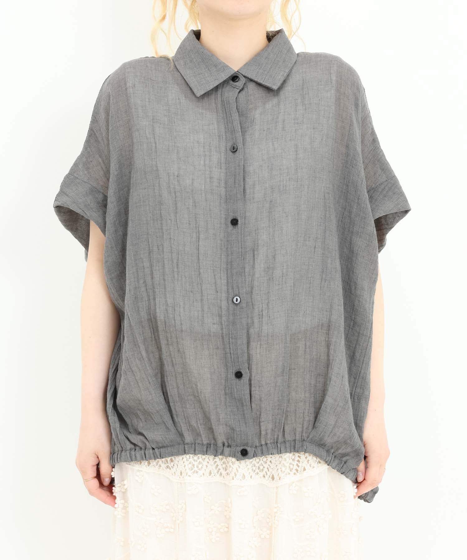 《7月8日入荷予定》前開きドルマンブラウス