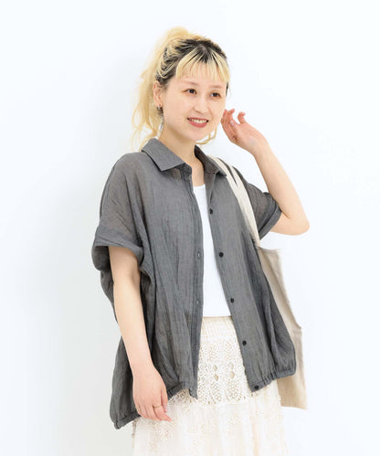 《7月8日入荷予定》前開きドルマンブラウス