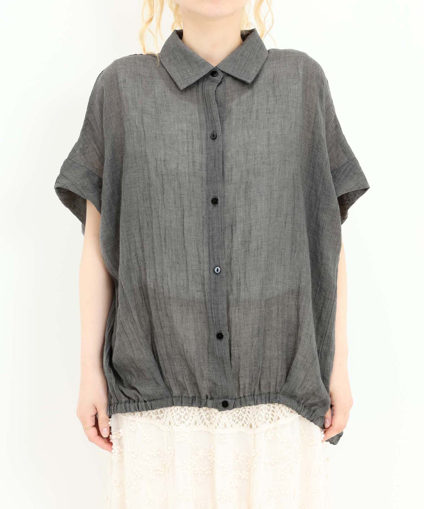 《7月8日入荷予定》前開きドルマンブラウス