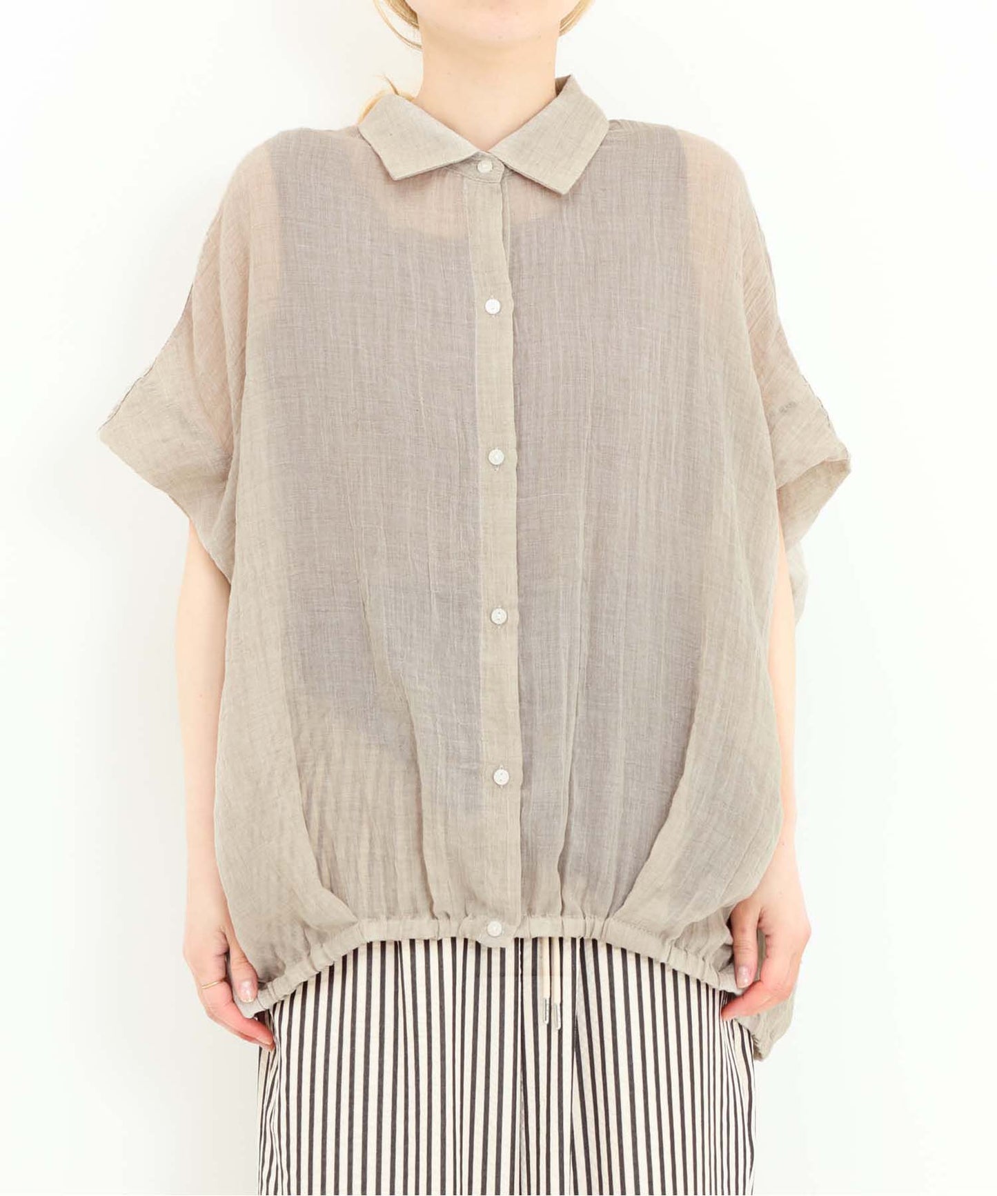 《7月8日入荷予定》前開きドルマンブラウス