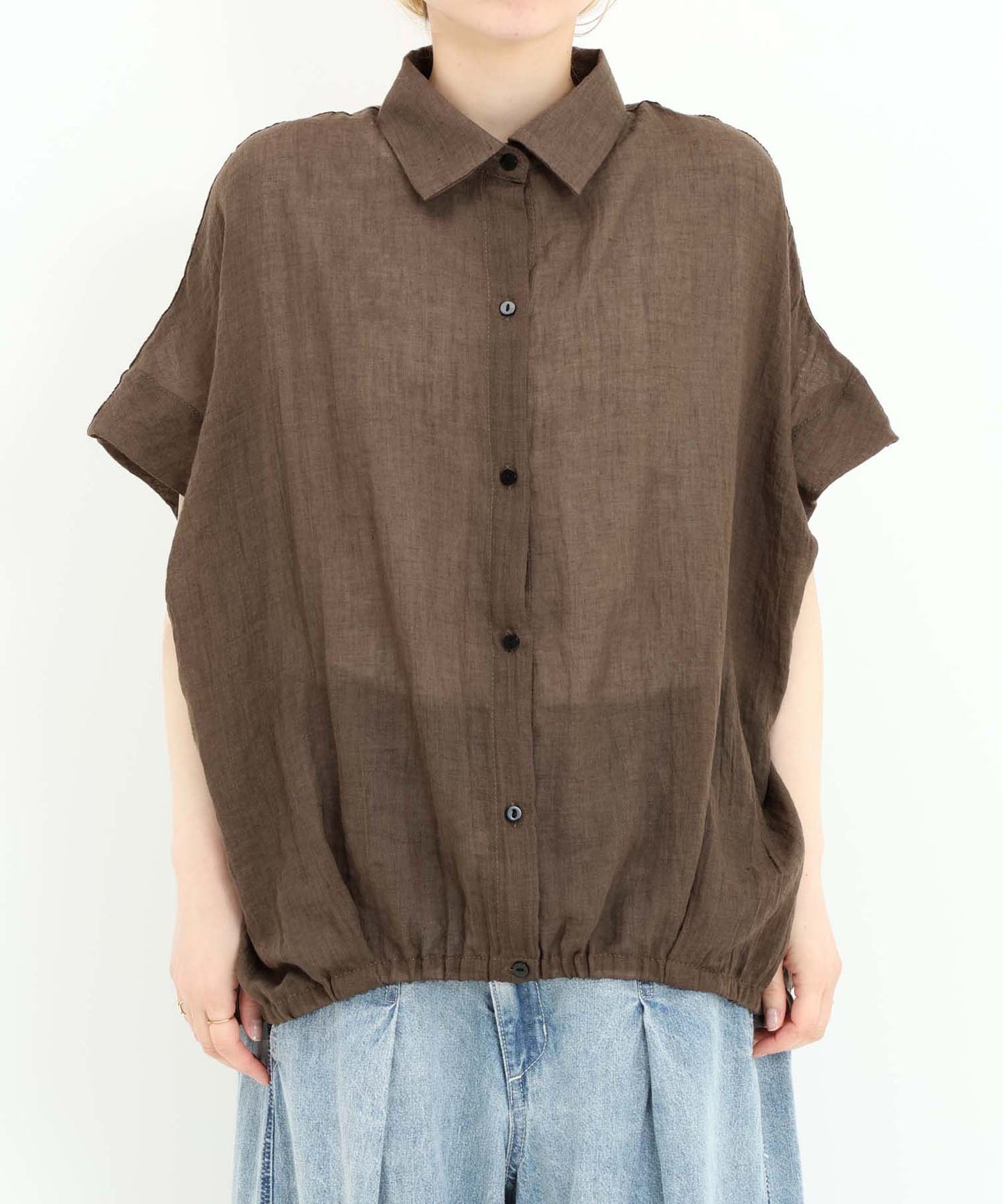 《7月8日入荷予定》前開きドルマンブラウス