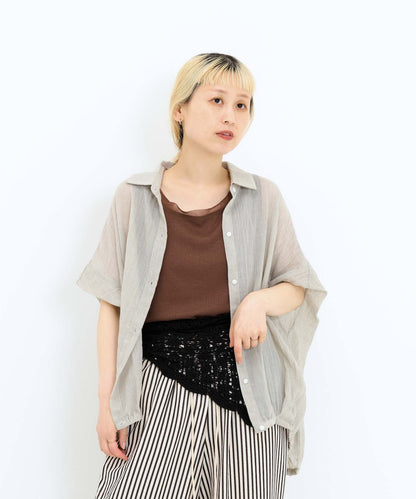 《7月8日入荷予定》前開きドルマンブラウス