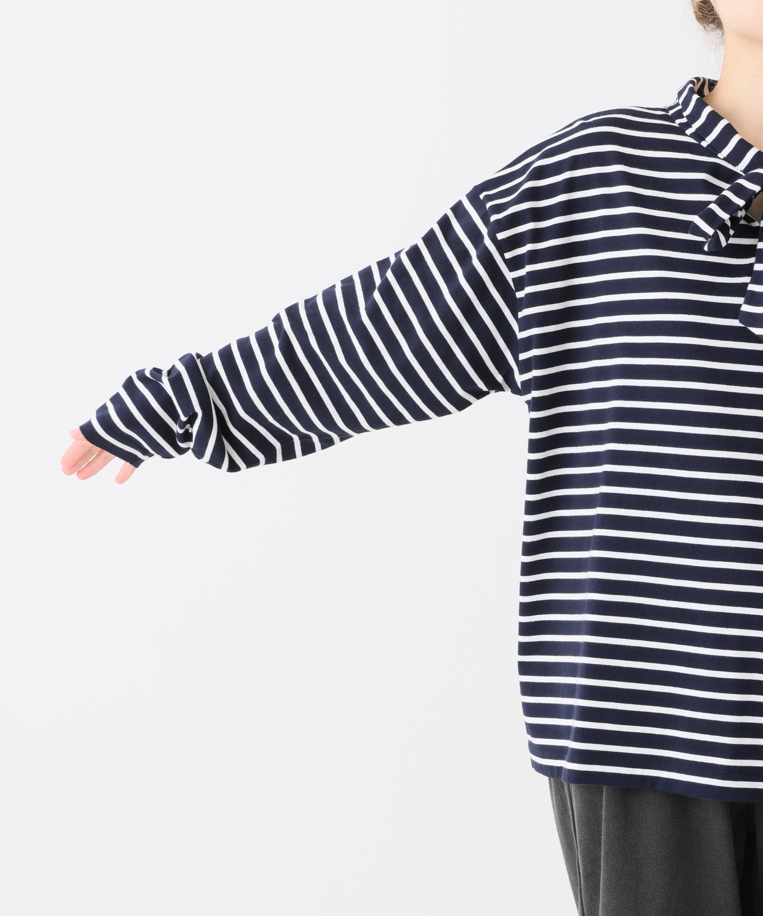 ボーダーネイビー / 154cm / FREE