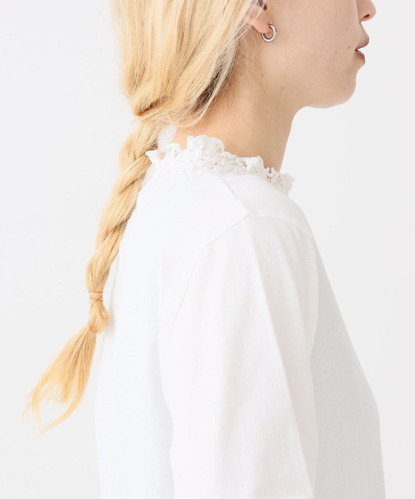 《近日発売》襟シャーリングレース長袖インナー