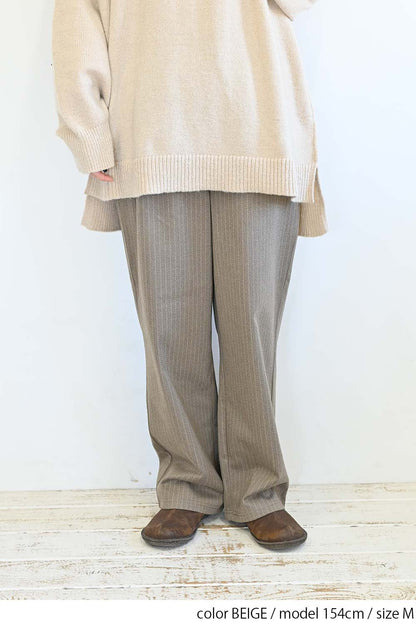 カットジャガードワイドパンツ