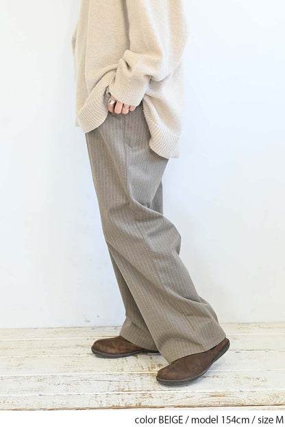 カットジャガードワイドパンツ