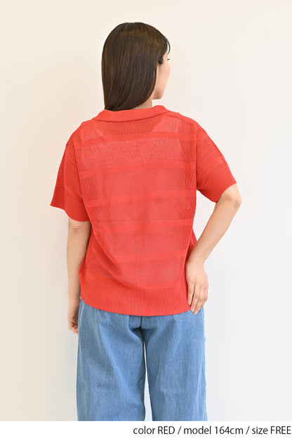 ≪SALE≫Mesh Knit Polo