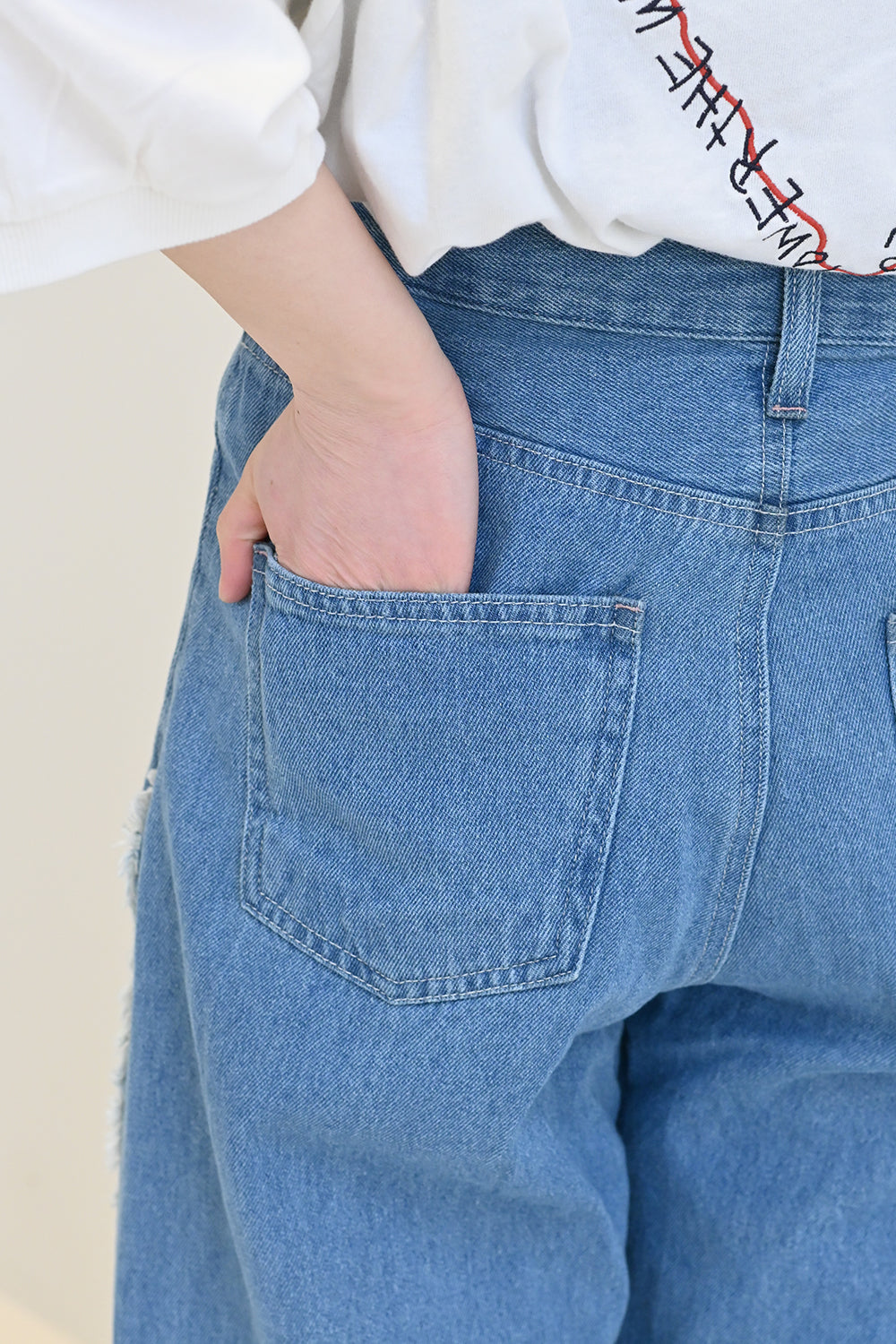 サイドフリンジデニムパンツ