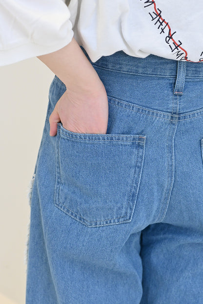 サイドフリンジデニムパンツ