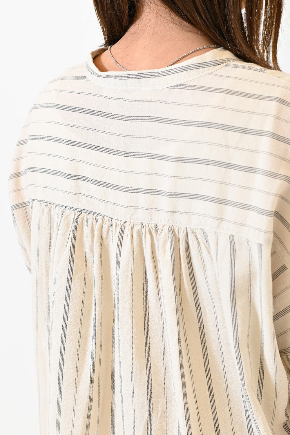 ≪SALE≫Linen Blend Multi-Button Skipper Blouse