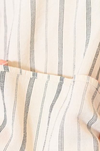 ≪SALE≫Linen Blend Multi-Button Skipper Blouse