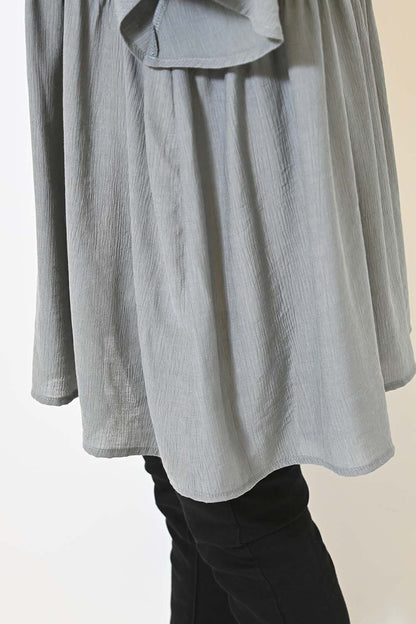 ≪OUTLET SALE≫Woven Fabric Docking Flare Sleeve Tunic