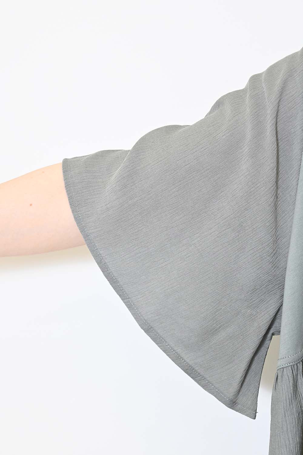 ≪OUTLET SALE≫Woven Fabric Docking Flare Sleeve Tunic