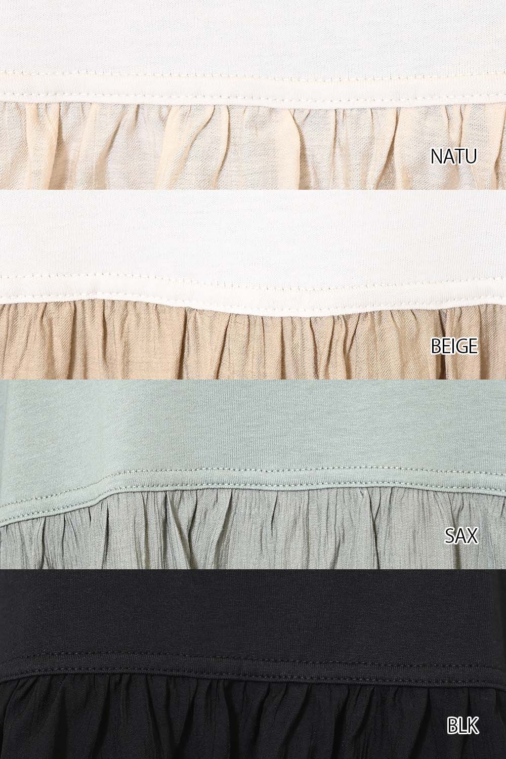 ≪OUTLET SALE≫Woven Fabric Docking Flare Sleeve Tunic