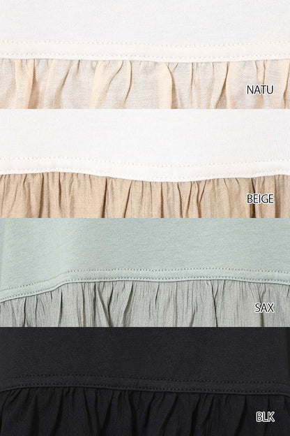 ≪OUTLET SALE≫Woven Fabric Docking Flare Sleeve Tunic