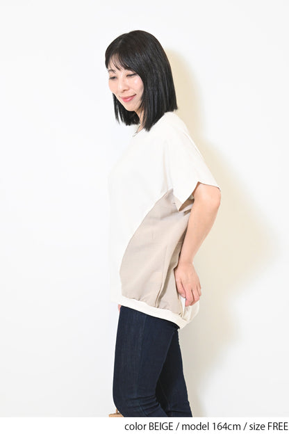 ≪OUTLET SALE≫布帛切替バックバルーンプルオーバー
