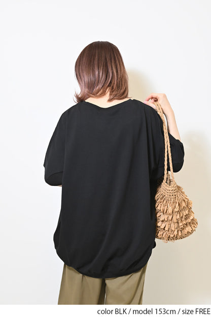 ≪OUTLET SALE≫布帛切替バックバルーンプルオーバー