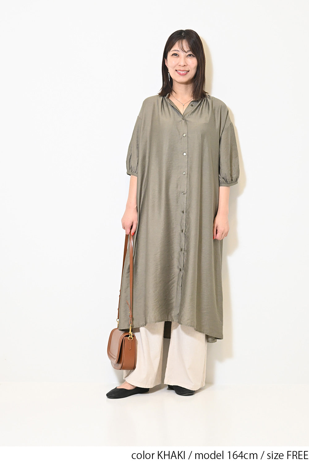 【接触冷感】バックシャーリングワンピース