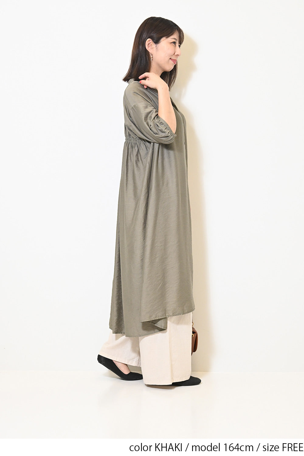 【接触冷感】バックシャーリングワンピース