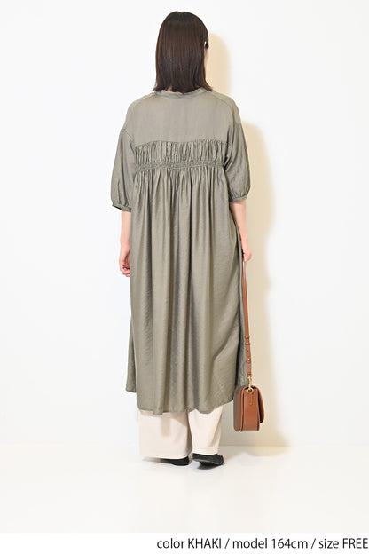 【接触冷感】バックシャーリングワンピース