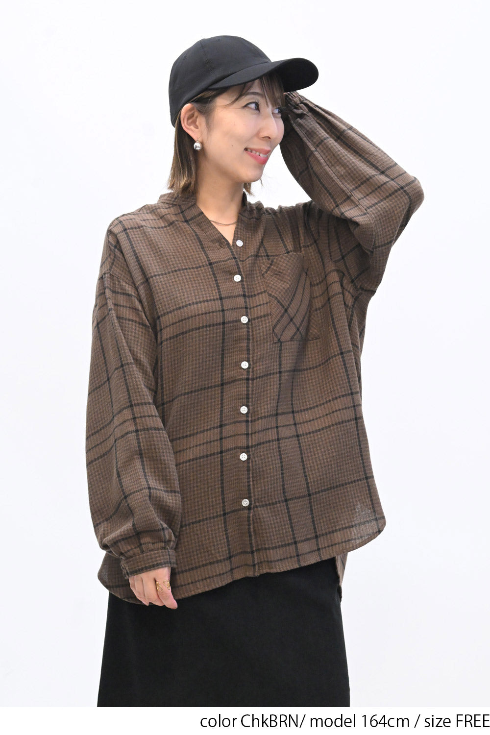 チェックポケ付きシャツチュニック – HEART MARKET