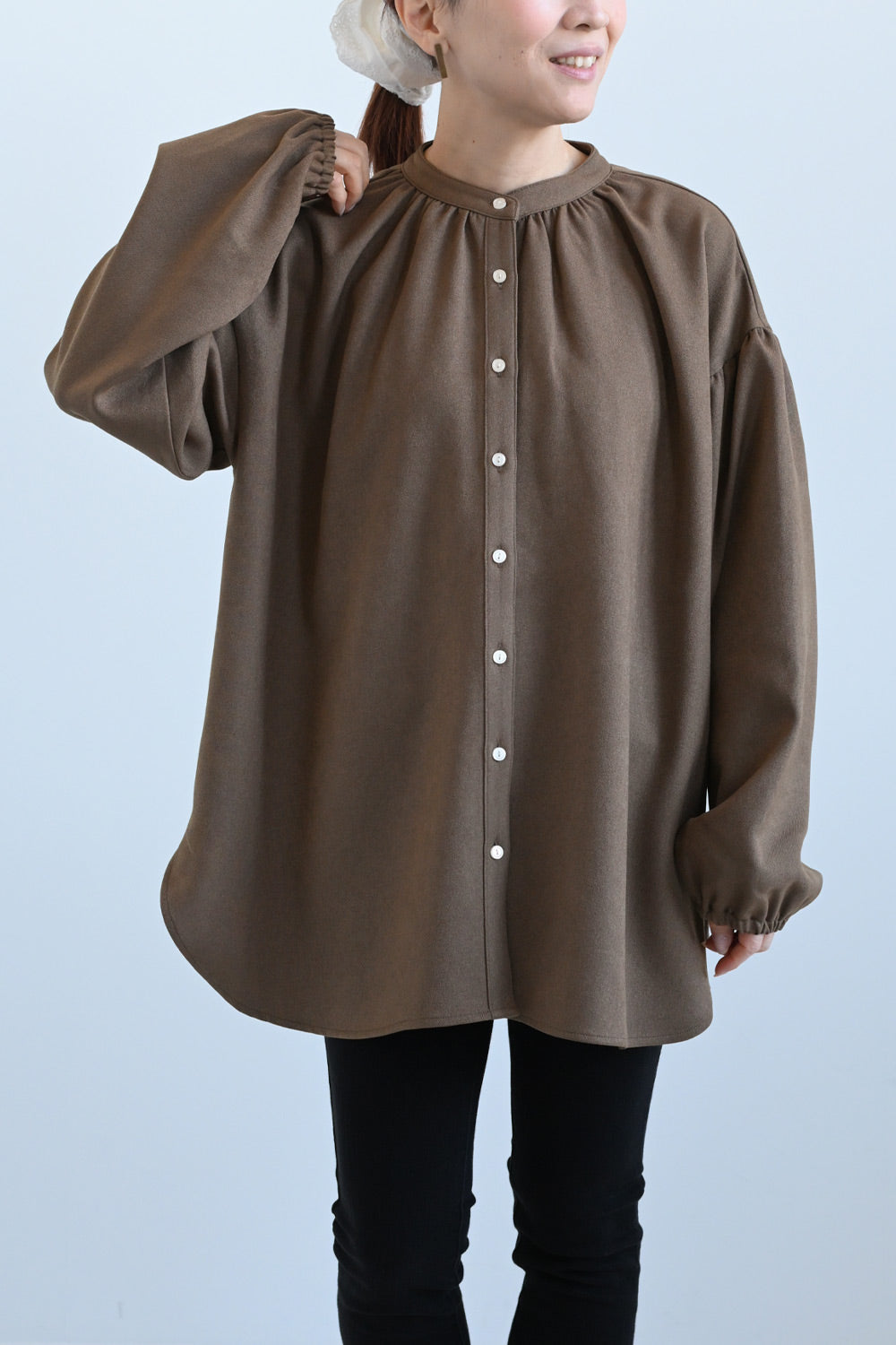 ≪SALE≫Warm Back Shirring Tunic