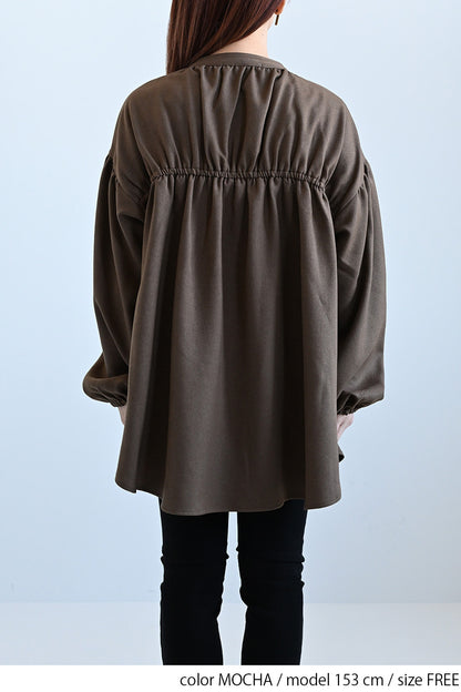 ≪SALE≫Warm Back Shirring Tunic