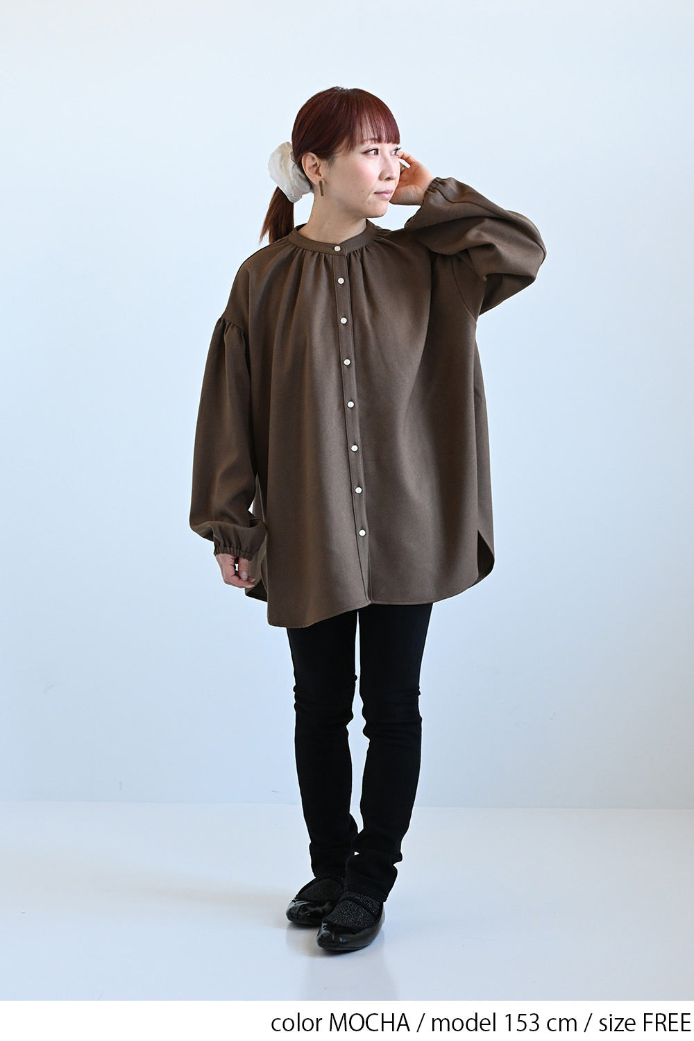 ≪SALE≫Warm Back Shirring Tunic