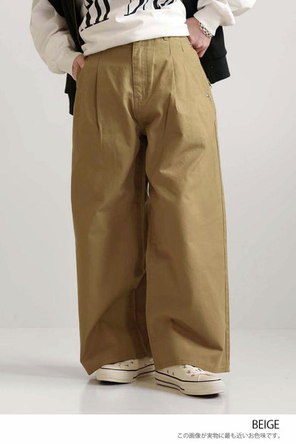 ≪SALE≫Wide Tuck Baggy Pants