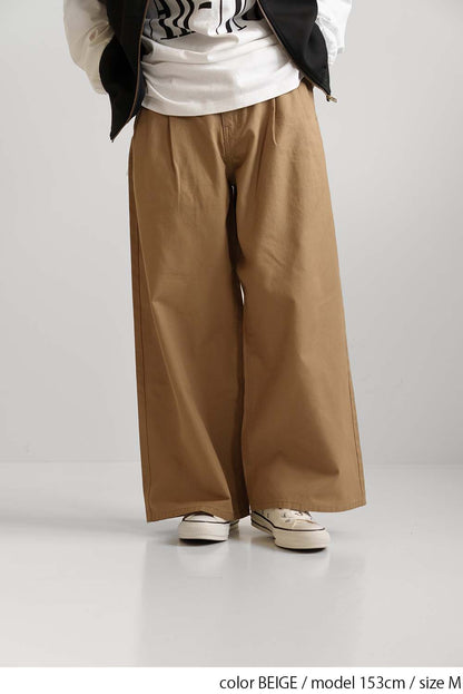 ≪SALE≫Wide Tuck Baggy Pants