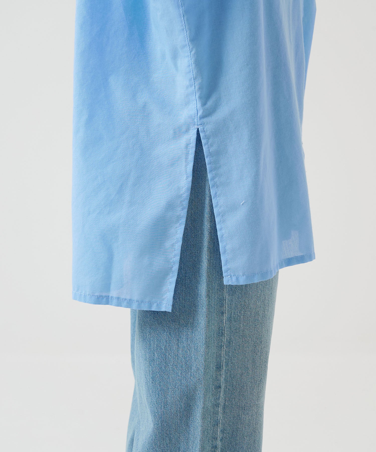 ★《Scheduled for April 29 Arrival》Hem Slit Long Sleeve Front-Open Tunic