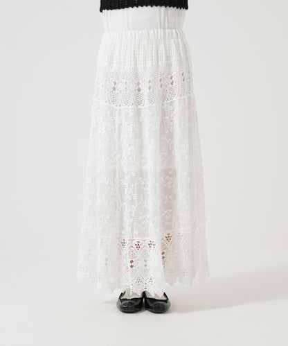 レースパッチワークロングスカート