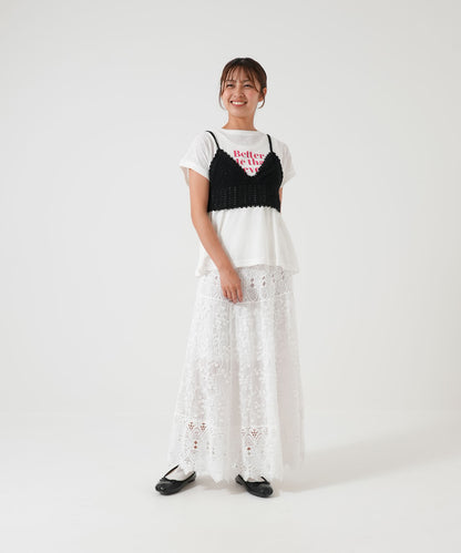 レースパッチワークロングスカート
